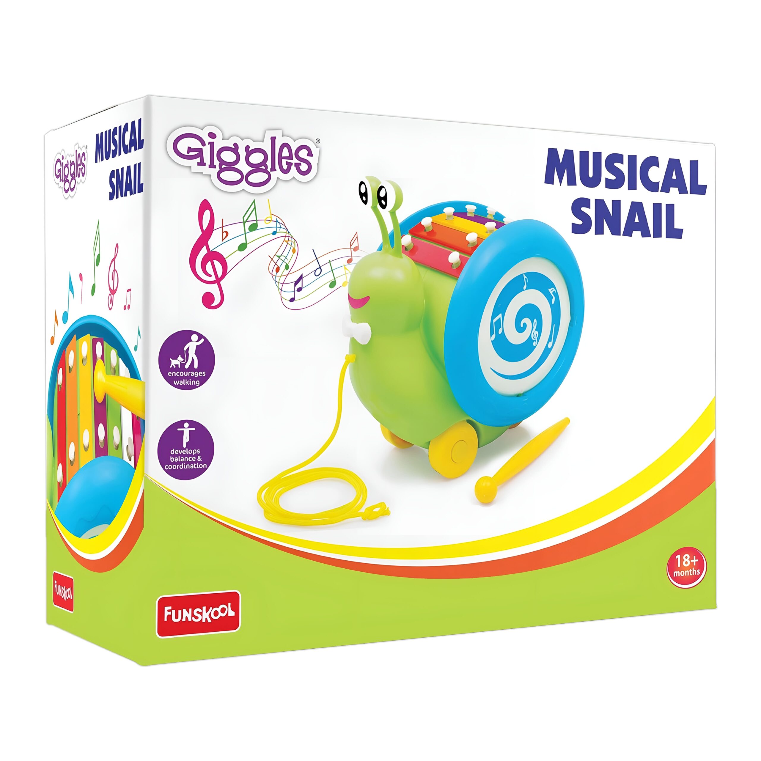 Funskool Giggles Musical Snail box front with toy illustration
